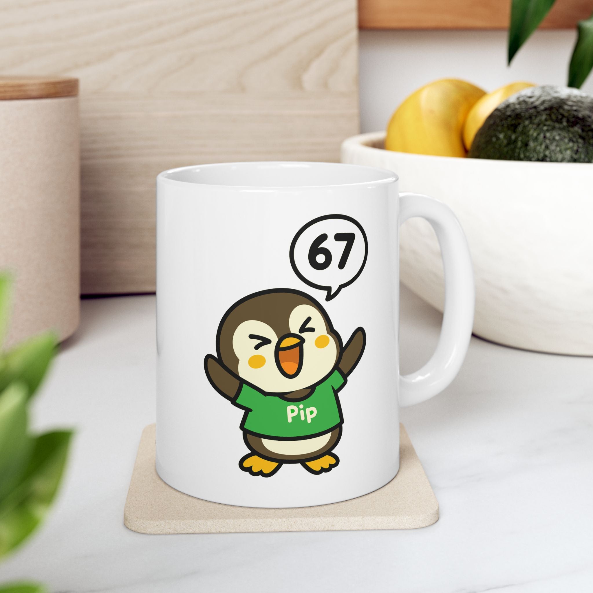 Funny 67! Pip Penguin Mug | Nerdy Chicky Collection