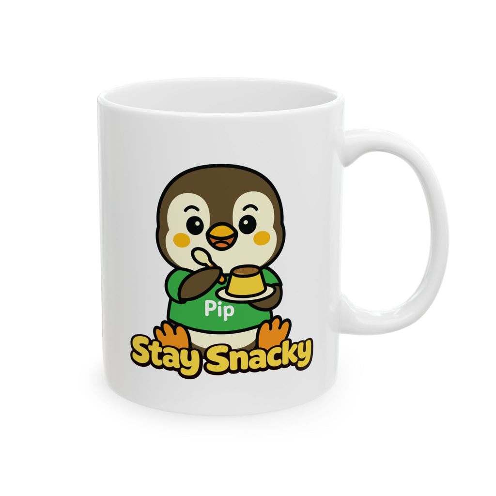 Stay Snacky Pip Penguin Mug | Cute Pudding Lover Coffee Cup | Nerdy Chicky