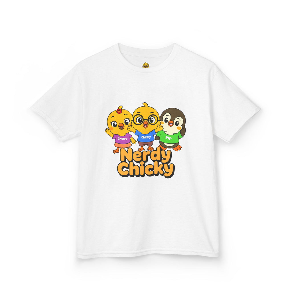 Nerdy Chicky Kids T-Shirt – Chicky, Cherry & Pip Character Graphic Tee