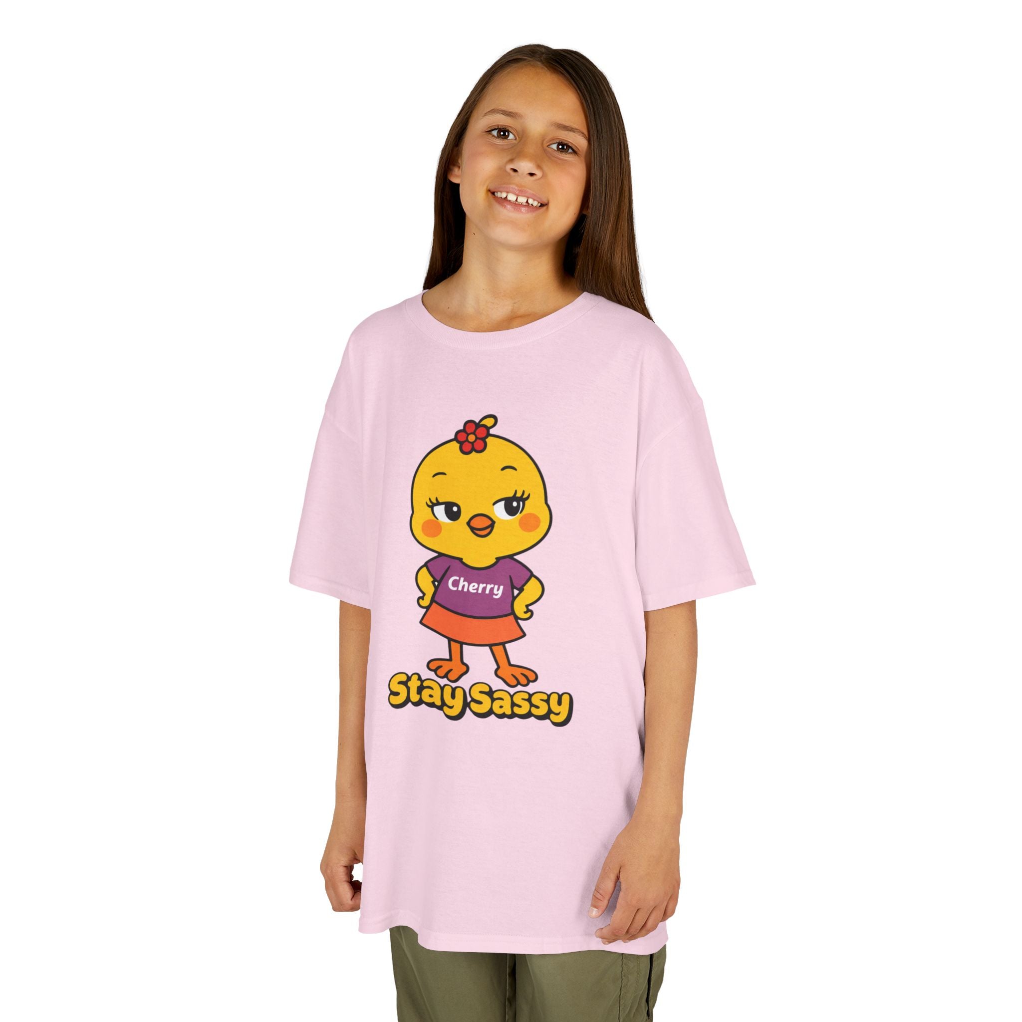 Stay Sassy Cherry T-Shirt | Cute Chick Character Tee | Nerdy Chicky