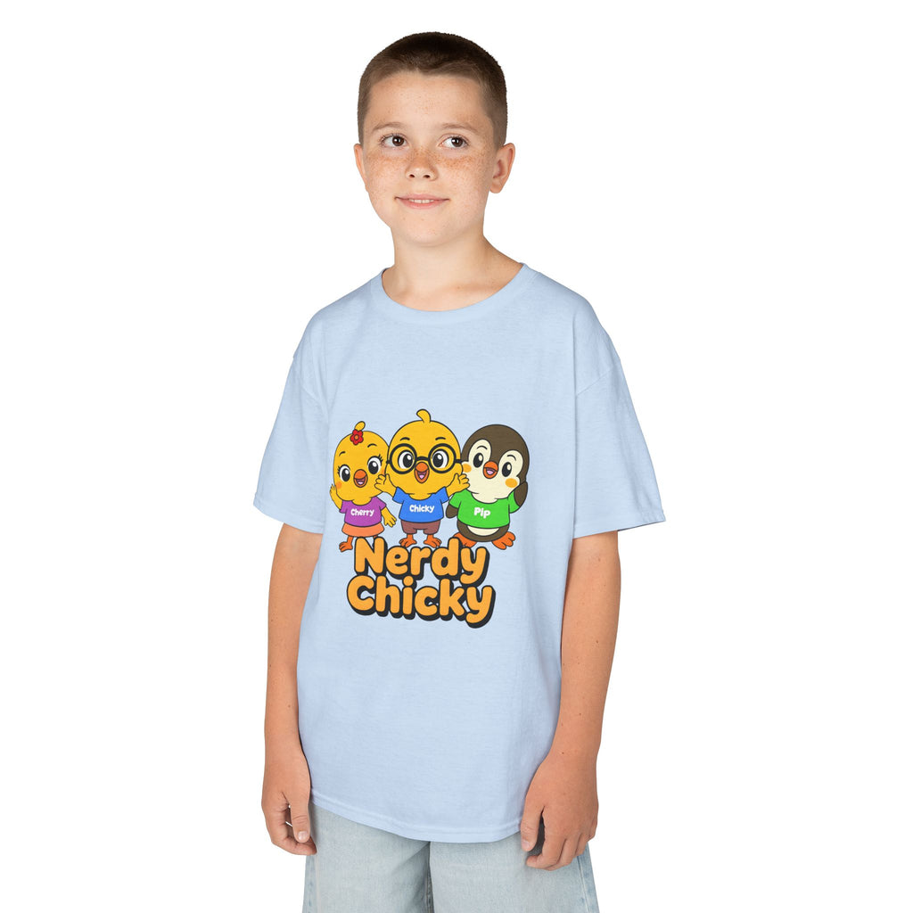 Nerdy Chicky Kids T-Shirt – Chicky, Cherry & Pip Character Graphic Tee