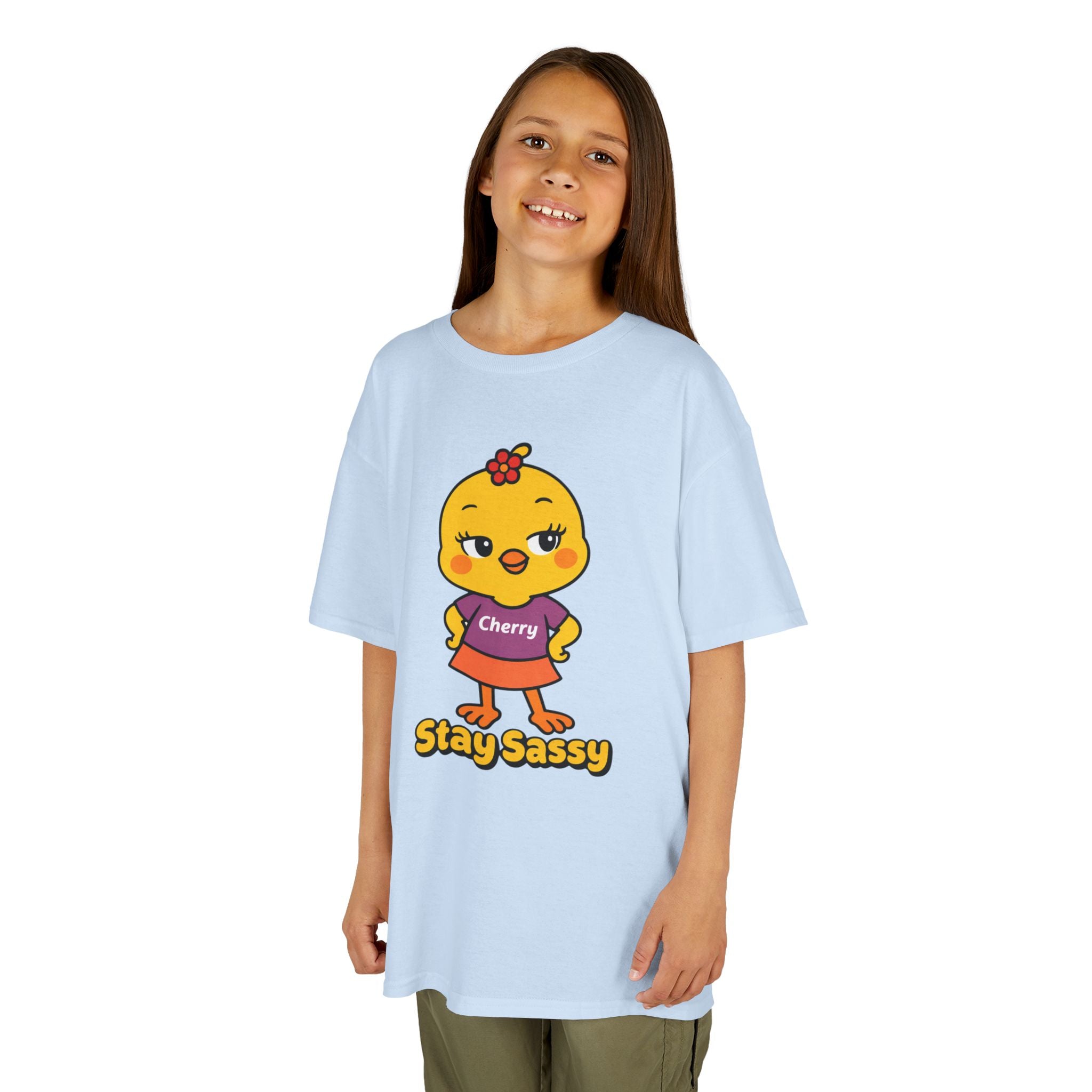 Stay Sassy Cherry T-Shirt | Cute Chick Character Tee | Nerdy Chicky