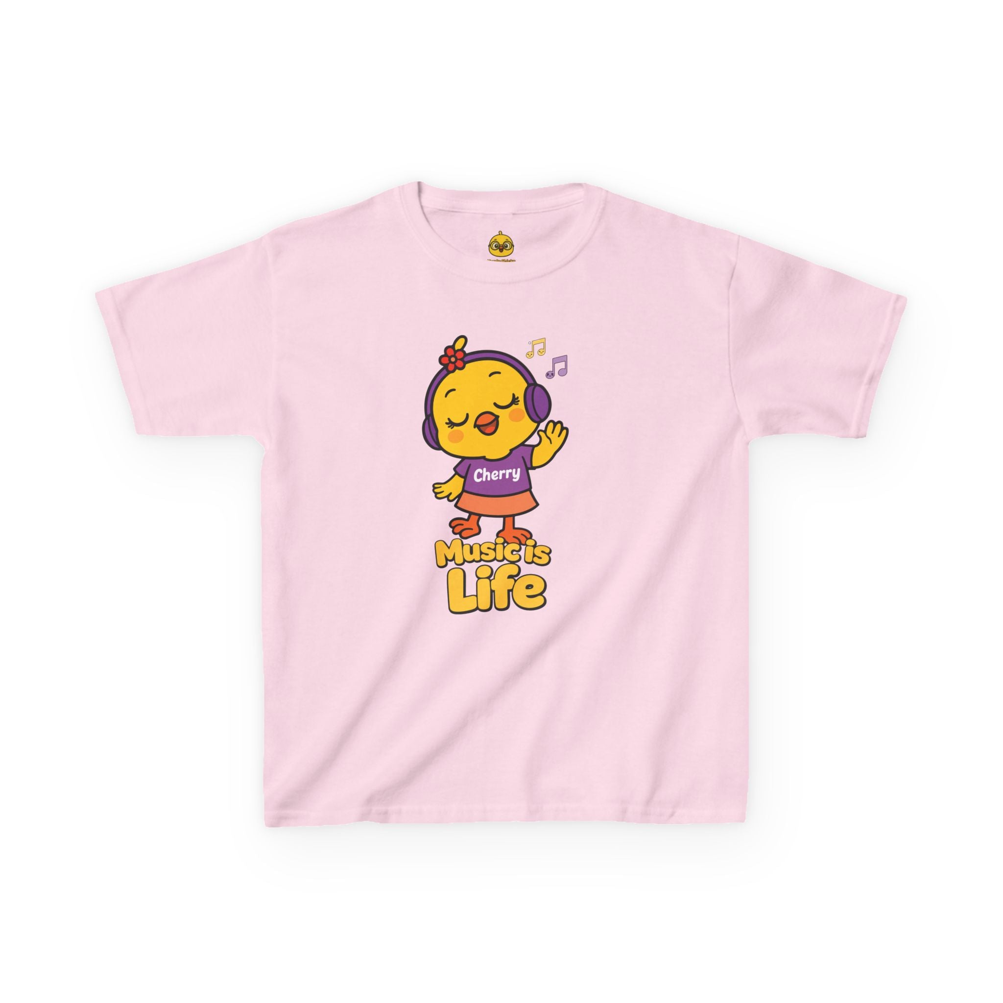 Music Is Life Cherry T-Shirt | Cute Kids Graphic Tee | Nerdy Chicky