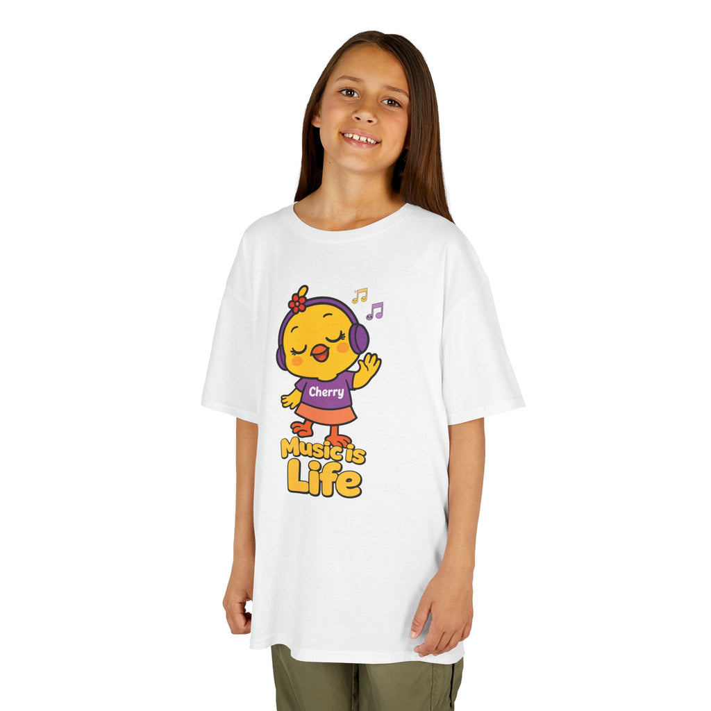 Music Is Life Cherry T-Shirt | Cute Kids Graphic Tee | Nerdy Chicky