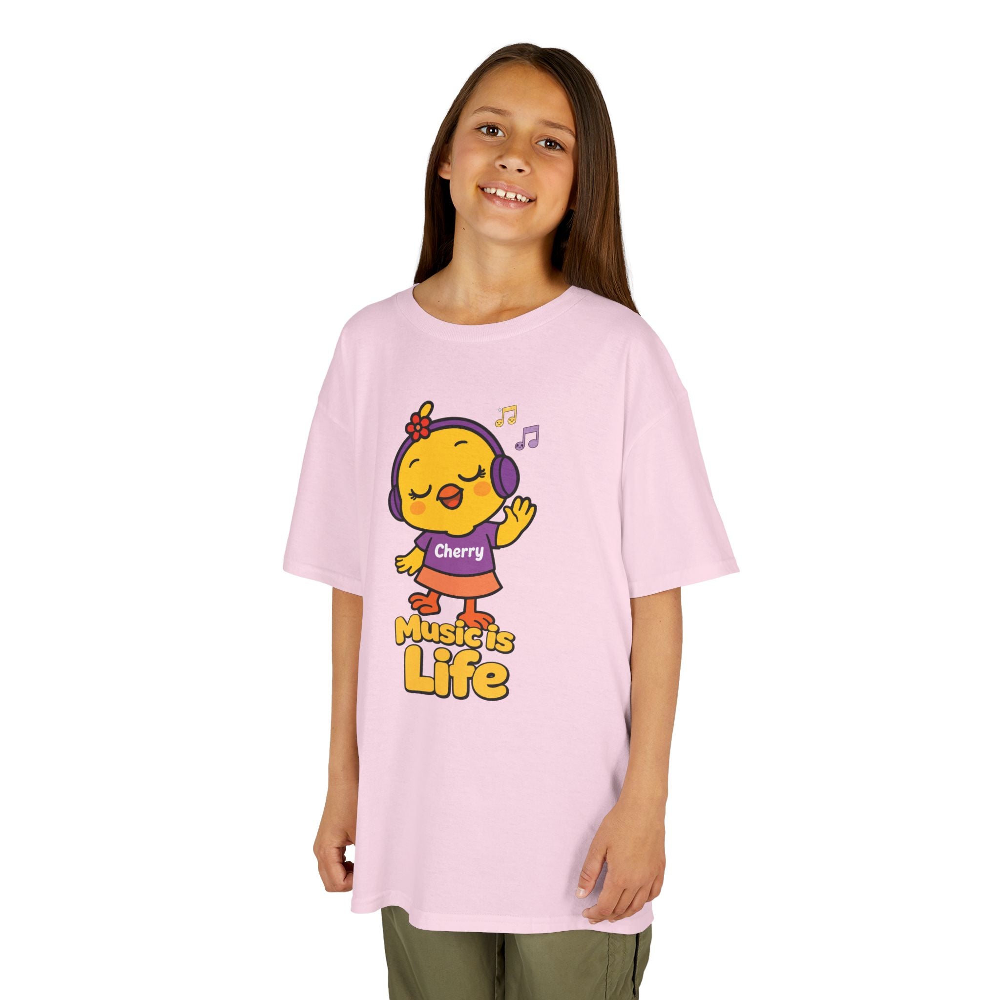 Music Is Life Cherry T-Shirt | Cute Kids Graphic Tee | Nerdy Chicky