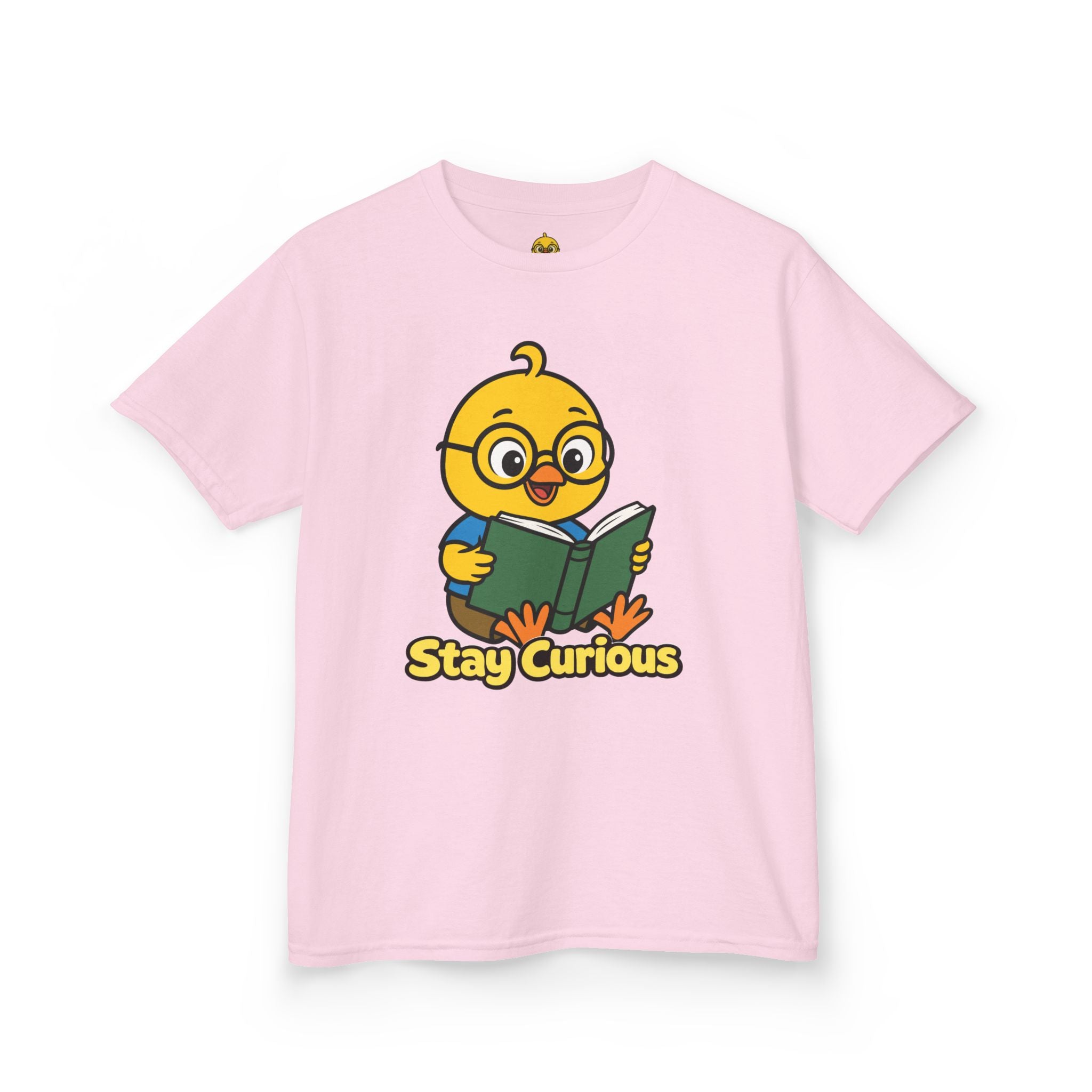 Stay Curious Kids T-Shirt – Nerdy Chicky Reading Book Graphic Tee