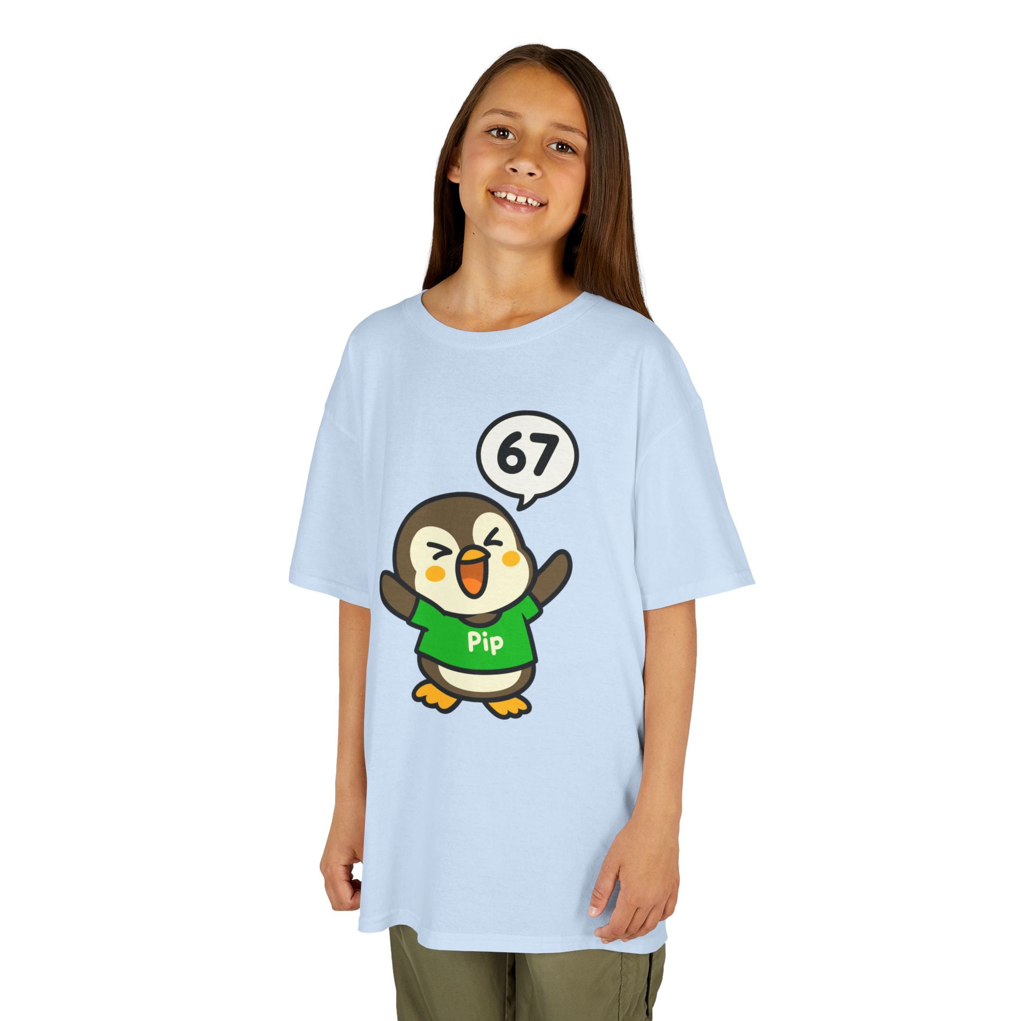 Funny 67! Pip Penguin Kids Tee | Nerdy Chicky Collection