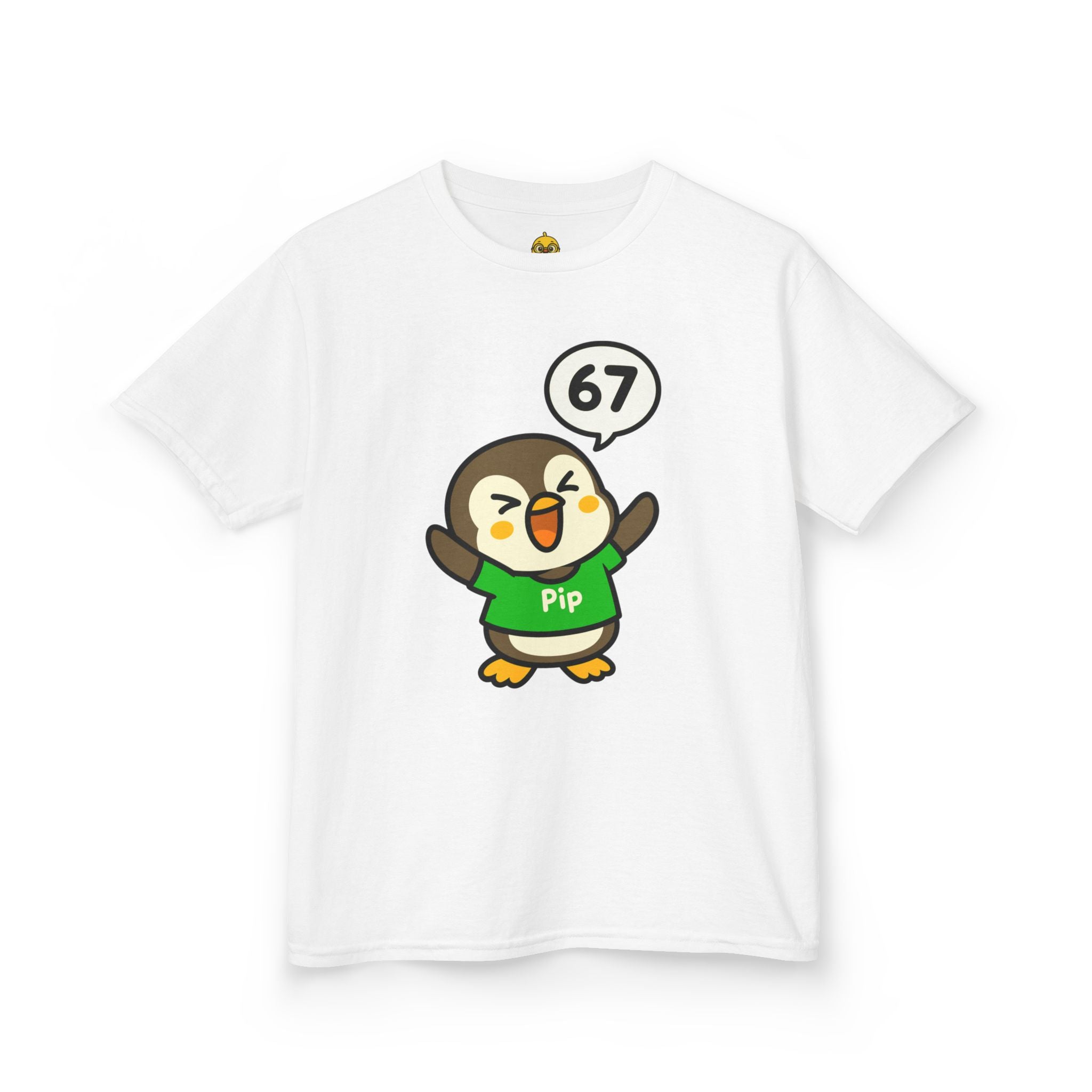 Funny 67! Pip Penguin Kids Tee | Nerdy Chicky Collection