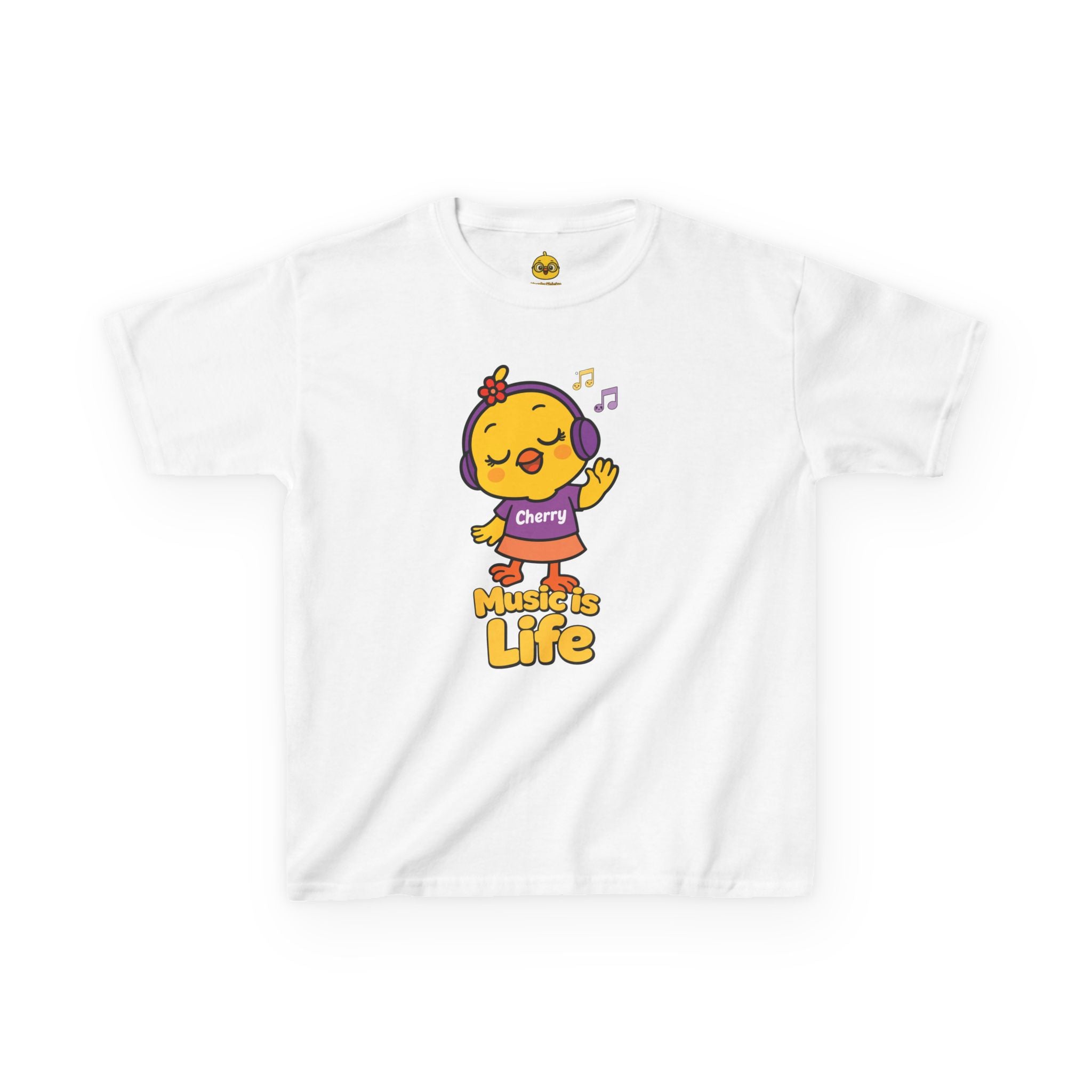 Music Is Life Cherry T-Shirt | Cute Kids Graphic Tee | Nerdy Chicky
