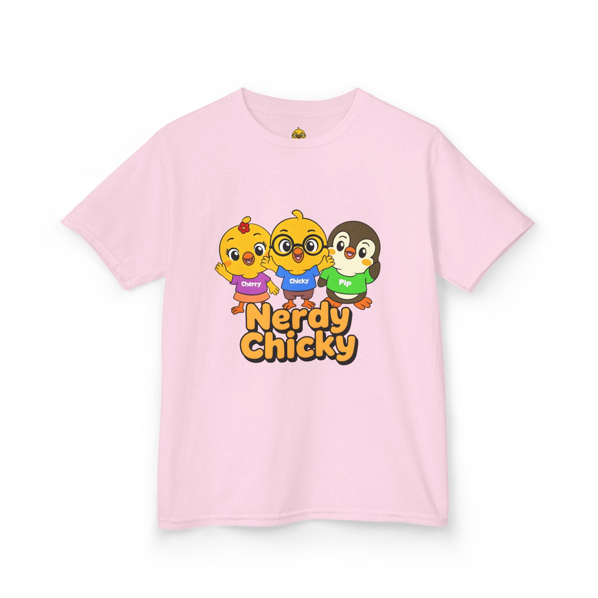 Nerdy Chicky Kids T-Shirt – Chicky, Cherry & Pip Character Graphic Tee