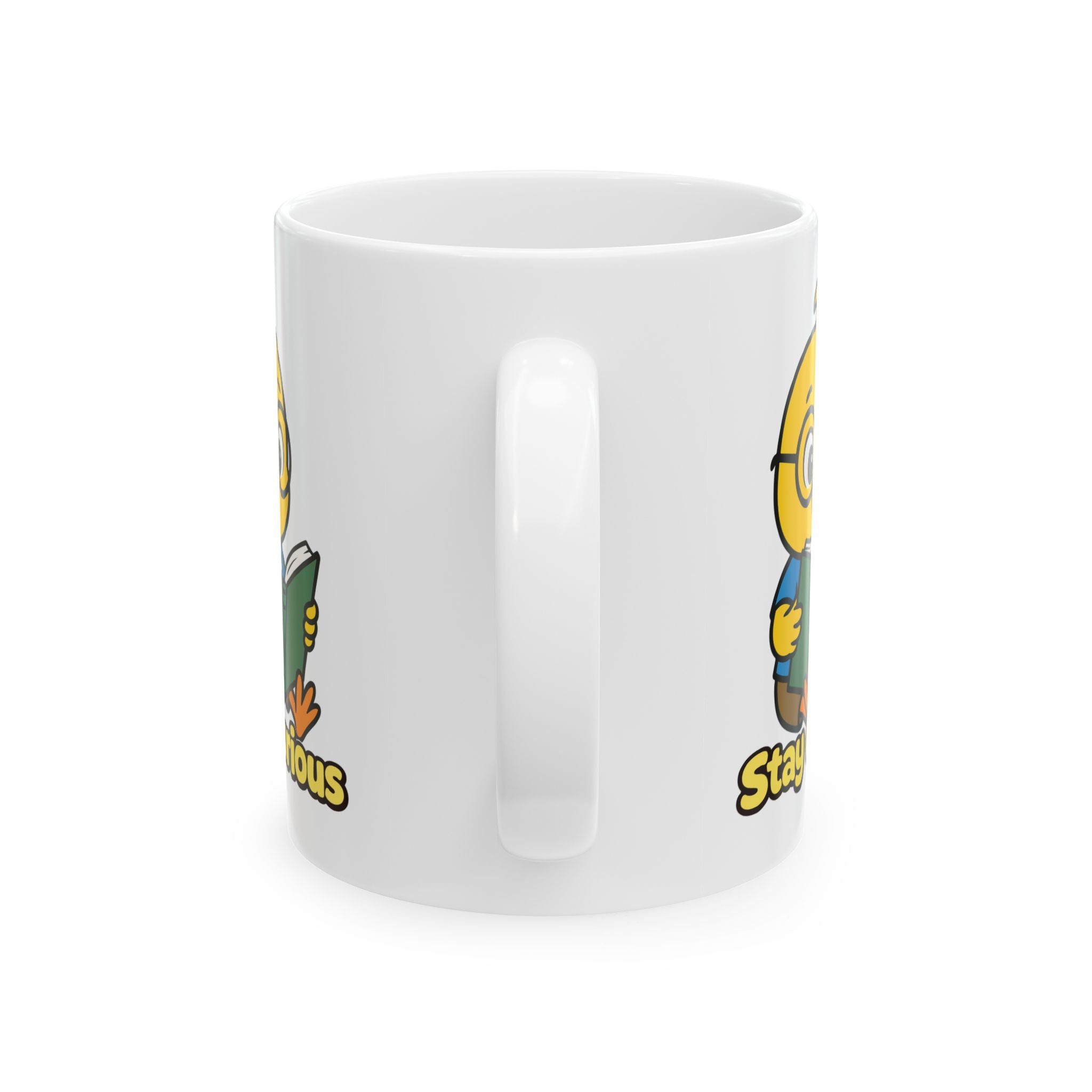 Stay Curious Mug – Nerdy Chicky Reading Book Cute Character Coffee Cup