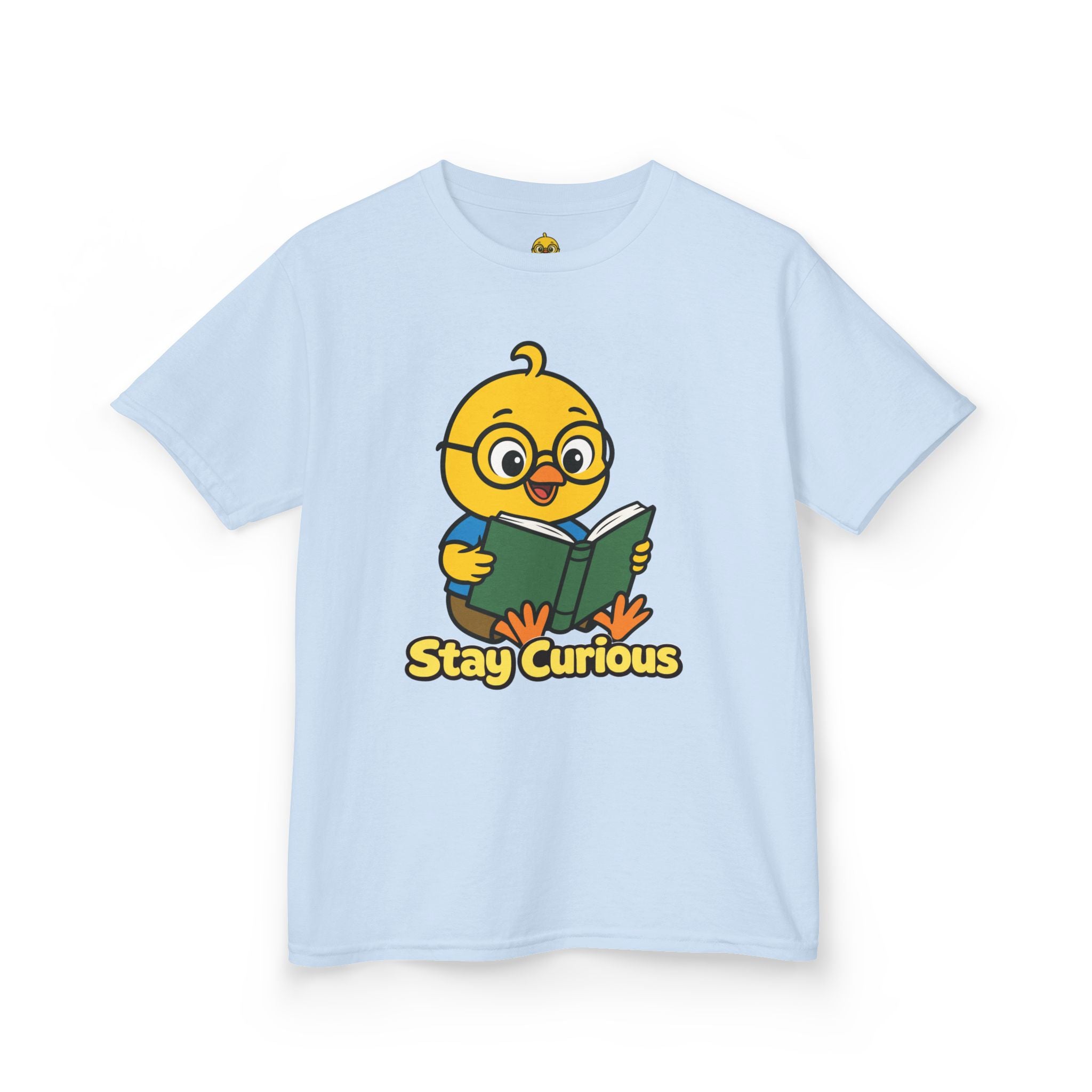 Stay Curious Kids T-Shirt – Nerdy Chicky Reading Book Graphic Tee